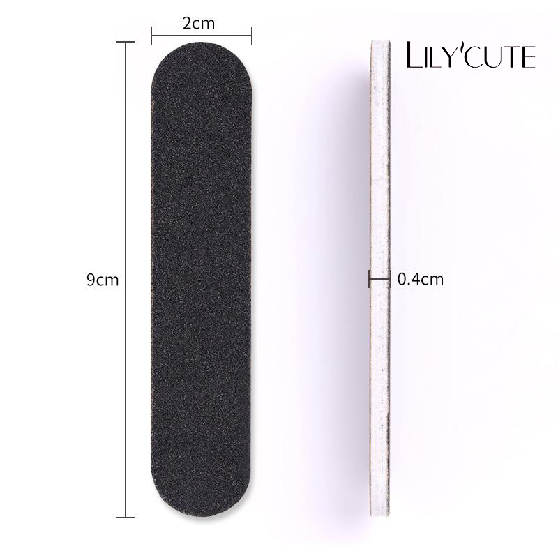 LILYCUTE 1 Cái Dụng Cụ Làm Móng Màu Đen Nhám Xốp Giũa Móng Đánh Bóng Móng