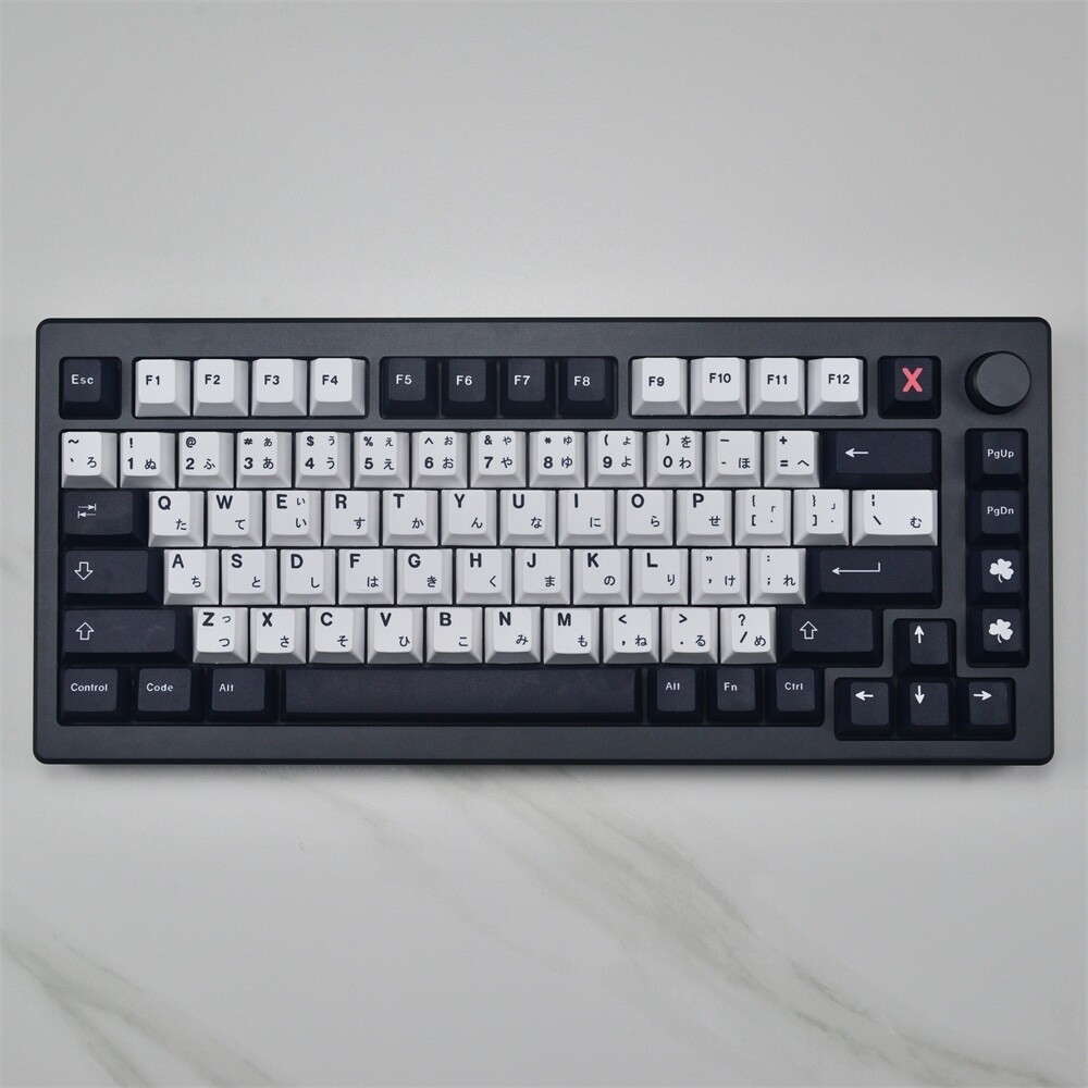 GMK Minimalist Black and White Japanese Keycap 129 Keys Cherry Profile PBT FiveSided