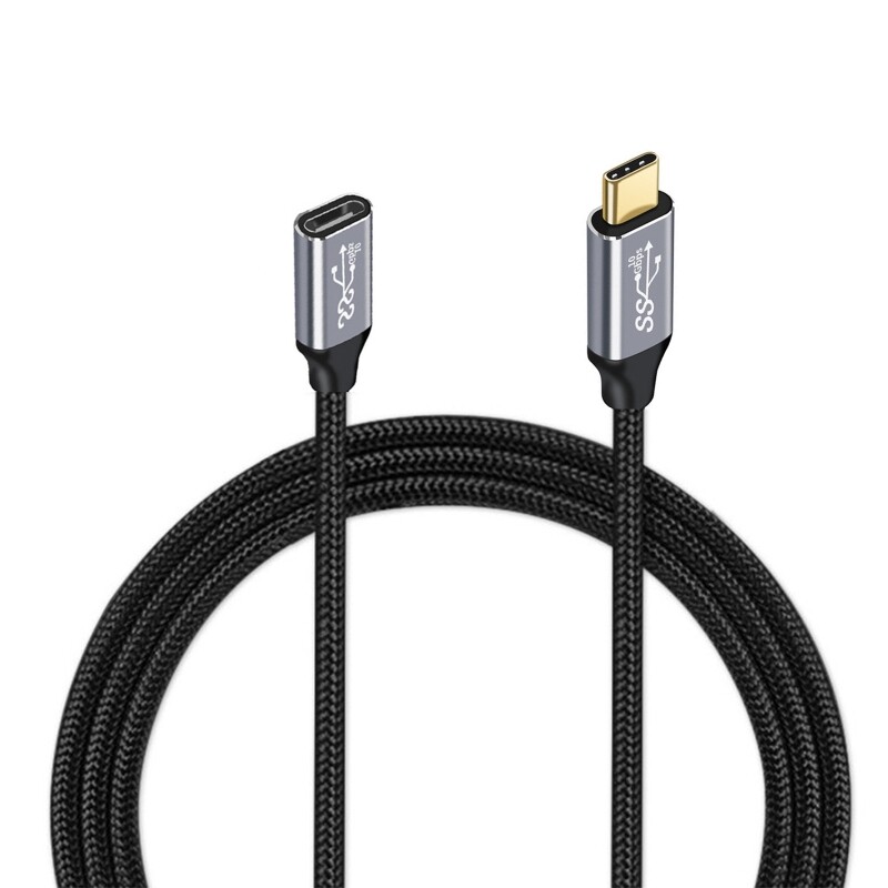 Type c extender cable usb-c 3.1 gen 2 extension cord 100w male to female type-c charging data line