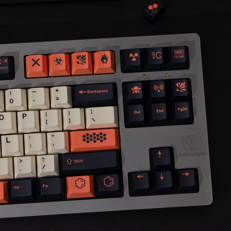 【Keycap only】gmk Carbon Keycap 130 phím anh đào Chiều cao PBT năm mặt thăng hoa Keycaps cho công tắc Cherry MX Bàn Phím Cơ RK61/Anne Pro 2/gk61