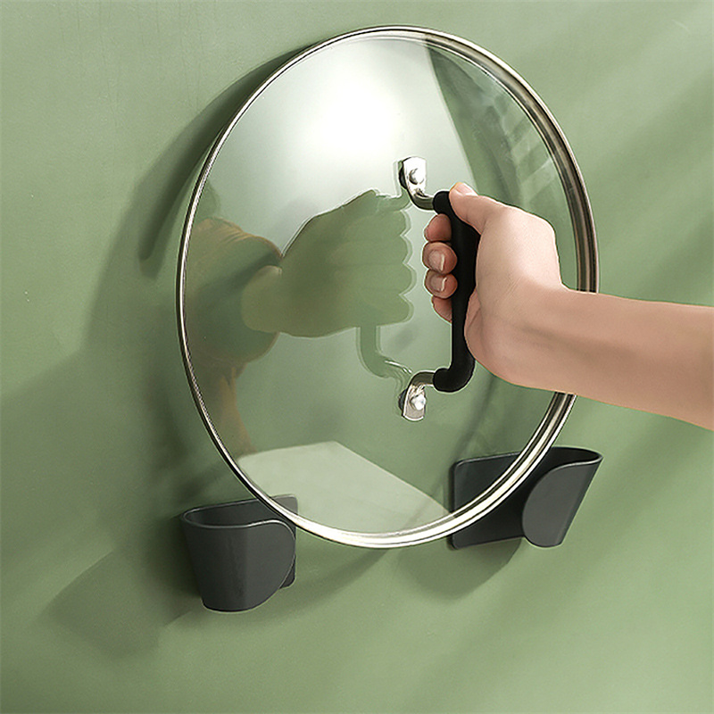 Cái/bộ 2 Cái Giữ Nắp Nồi Giá Treo Tường, Giá Để Nắp Nồi Chảo Giá Để Đồ Nhà Bếp Bằng Nhựa