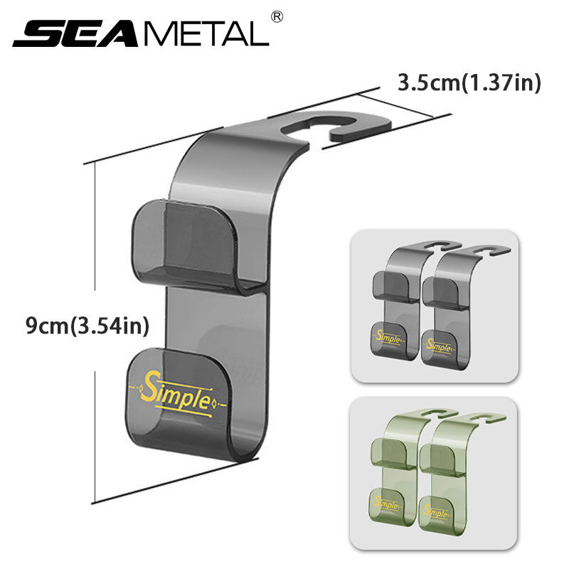 SEAMETAL Car Seat Hook 2pcs Car Translucent Double-layer Hook Multi-function Car Rear Seat Back Storage Hook