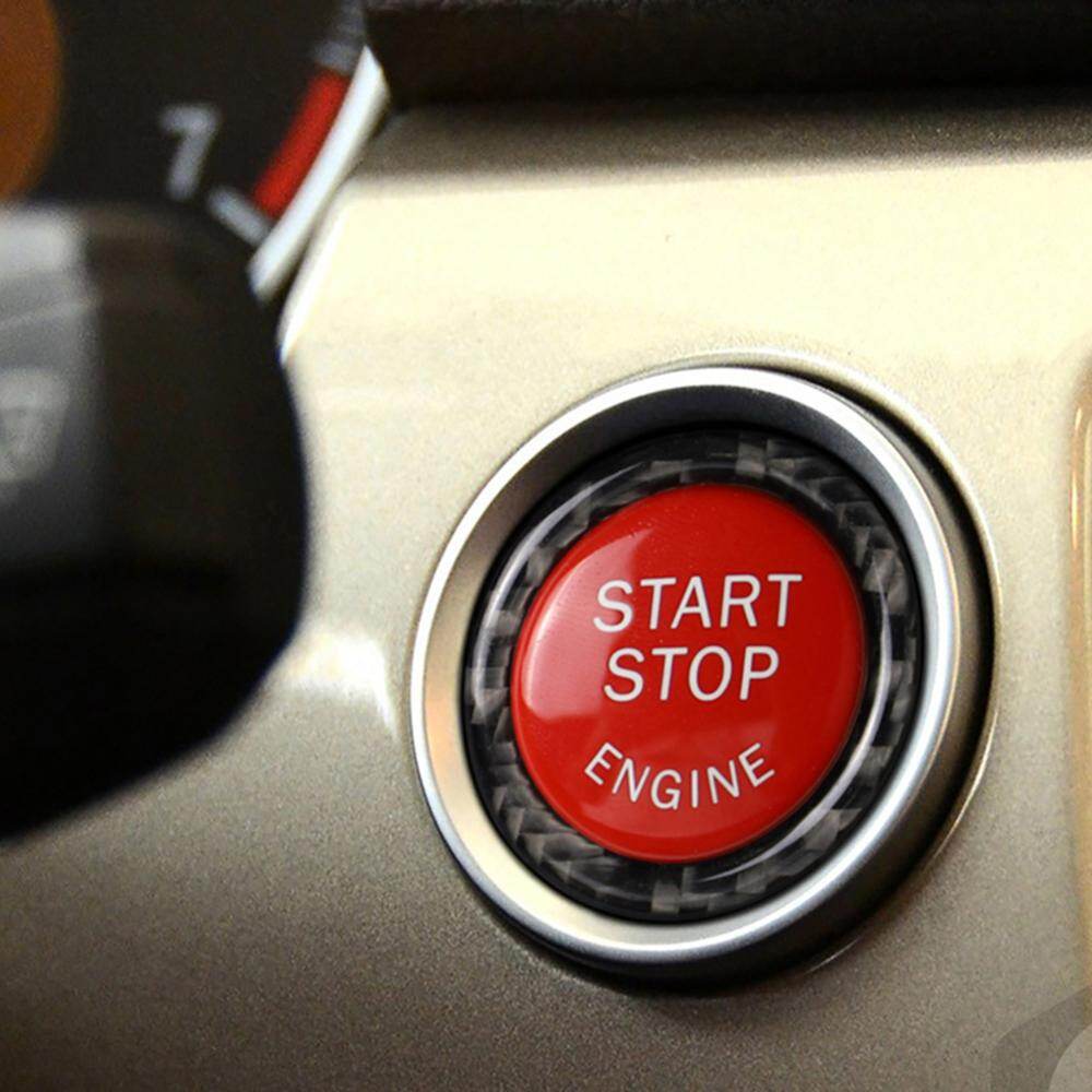 For BMW E90 E91 E92 E93 320i Car Engine Start Stop Button Replace Cover Trim Sticker Carbon Fiber Switch Car Styling Accessories