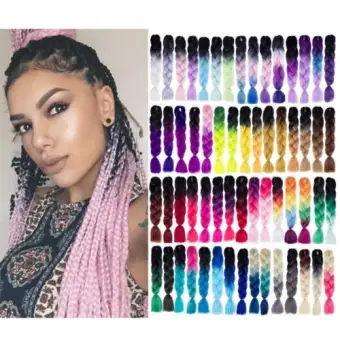 Pickmine 24 Jumbo Hair Extensions Ombre Braiding Hair Straight