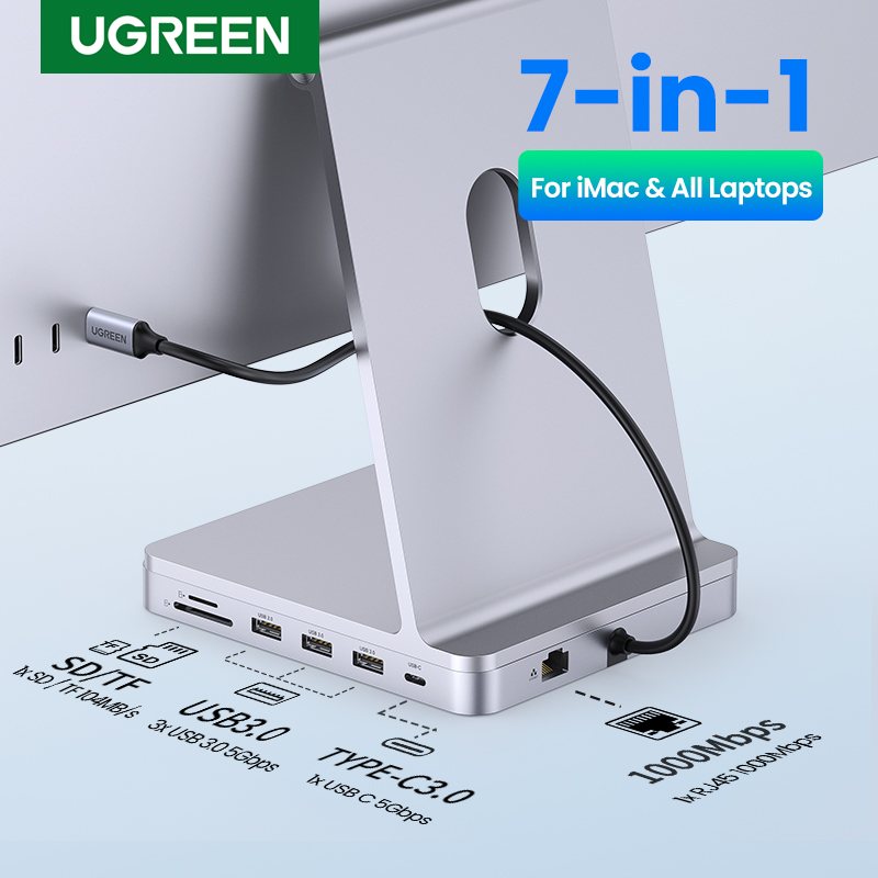 Ugreen đầu đọc thẻ loại c cho imac macbook ipad pro air có cổng usb 3.0 phụ kiện máy tính đầu đọc thẻ micro sd 5 trong 1 loại c tf sd từ tính