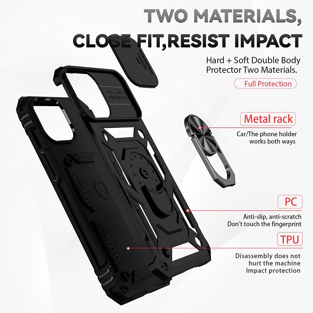 For iPhone 12 Pro Max 6.7 Phone Case,For iPhone 12 6.1/iPhone 12 Pro 6.1 Cases,Sergeant Push Window Protection Camera Armor Ring Bracket Back Cover For iPhone 12 Mimi 5.4