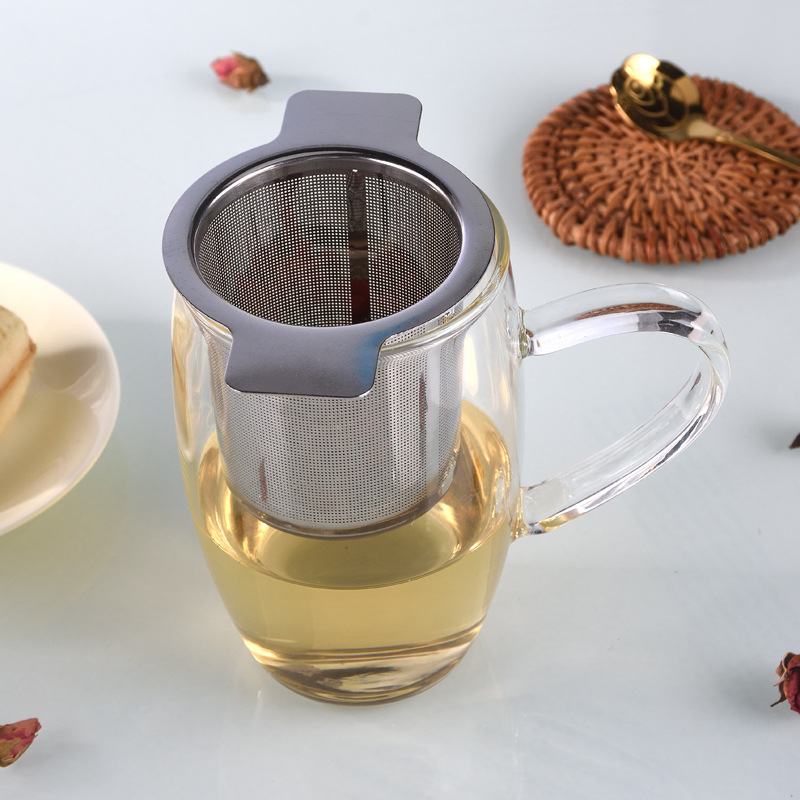 【88HomeStore】304 Stainless Steel Fine Mesh Double Handle Tea Maker Coffee Filter Tea Maker Cup Hanging Loose Leaf Tea Strainer