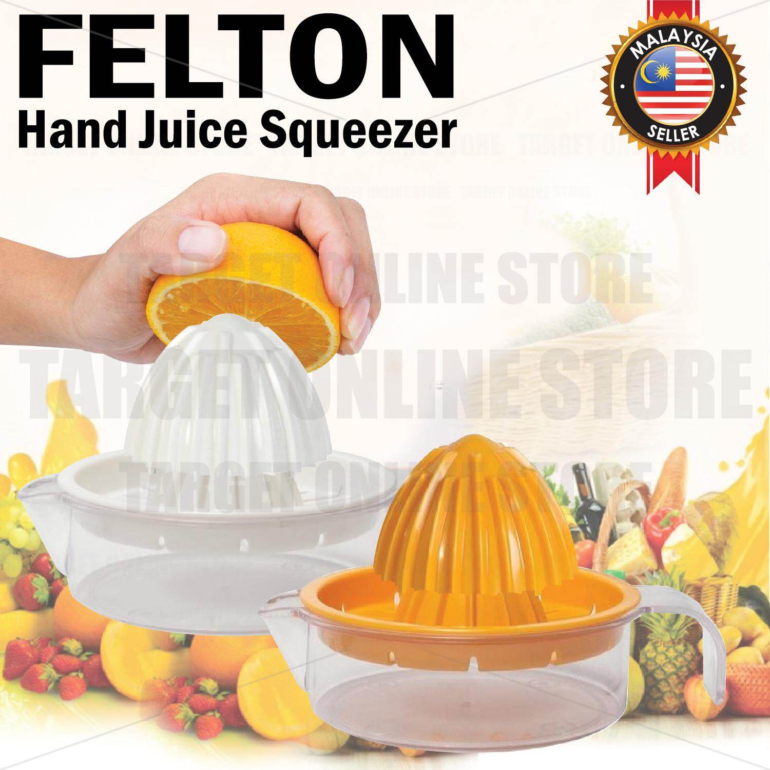 Felton FJS 2156 Juice Squeezer Hand Held Press Manual Citrus Juicer With  Bowl/Pemerah Jus Tangan