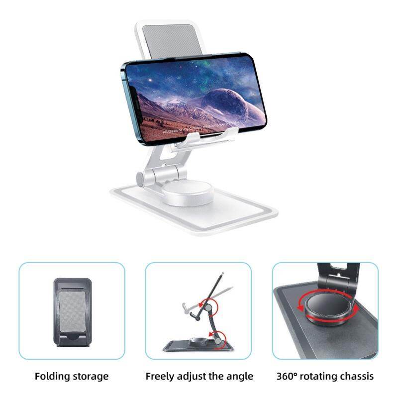 VAORLO Giá Đỡ Xoay 360 ° Giá Đỡ Đa Năng Ổ Lưu Trữ Di Động Có Thể Điều Chỉnh Góc Độ Máy Tính Bảng Máy Tính Kê Điện Thoại Có Thể Gập Lại Mở Rộng Máy Tính Để Bàn Đa Chức Năng