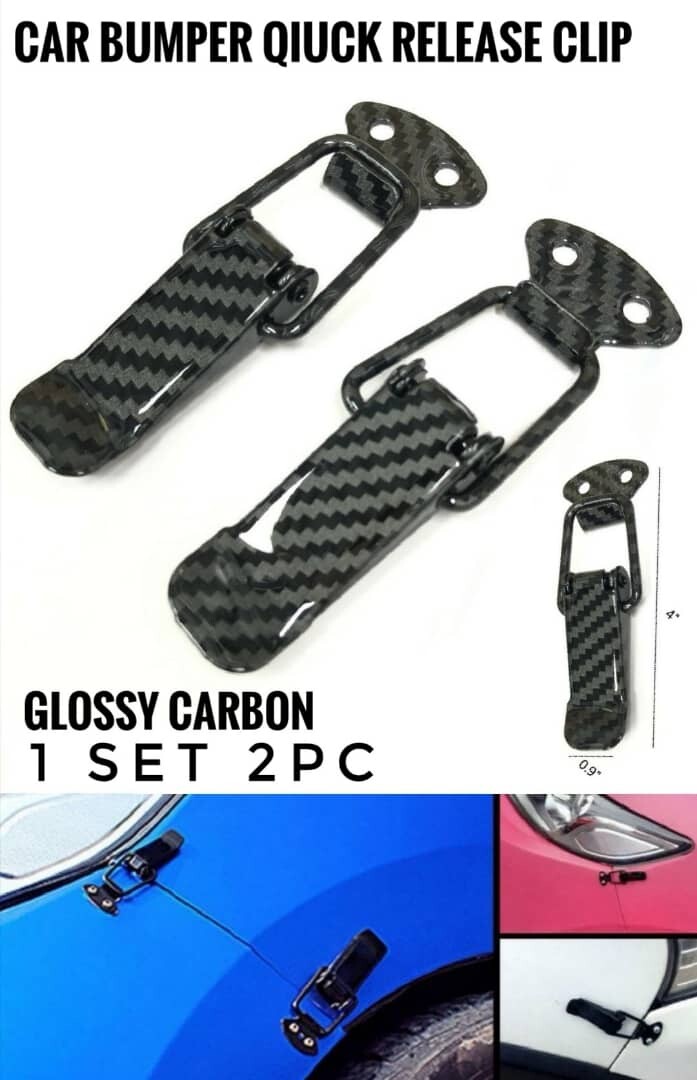 Universal Car Bumper Clip Carbon Fiber Trunk Fender Hatch Lids Quick
