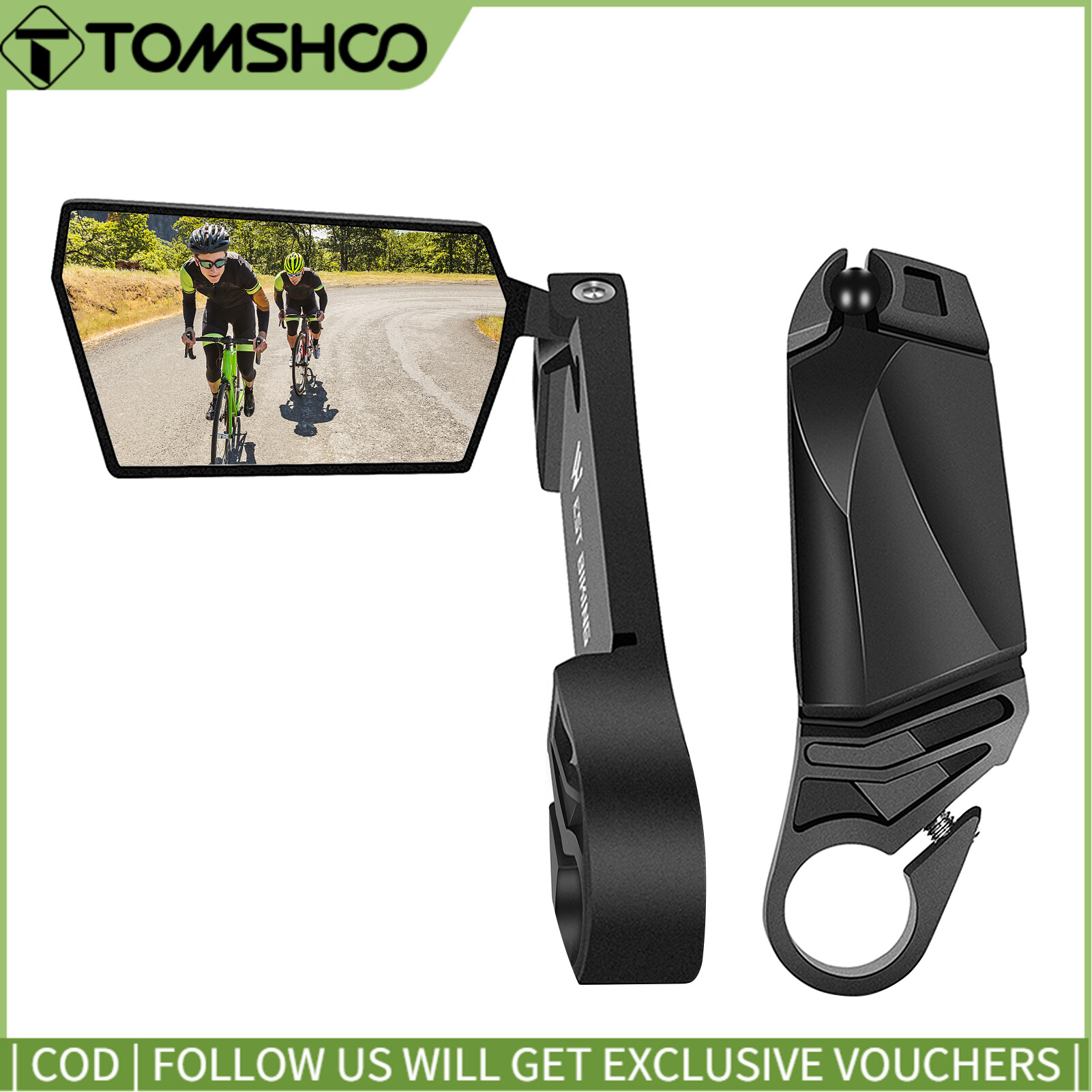 2pcs Bike Mirror Cycling Rear View Mirror Foldable 360 Degree Rotating Rearview Bicycle Mirrors Handlebar Safety Mirror for Mountain Road Bike