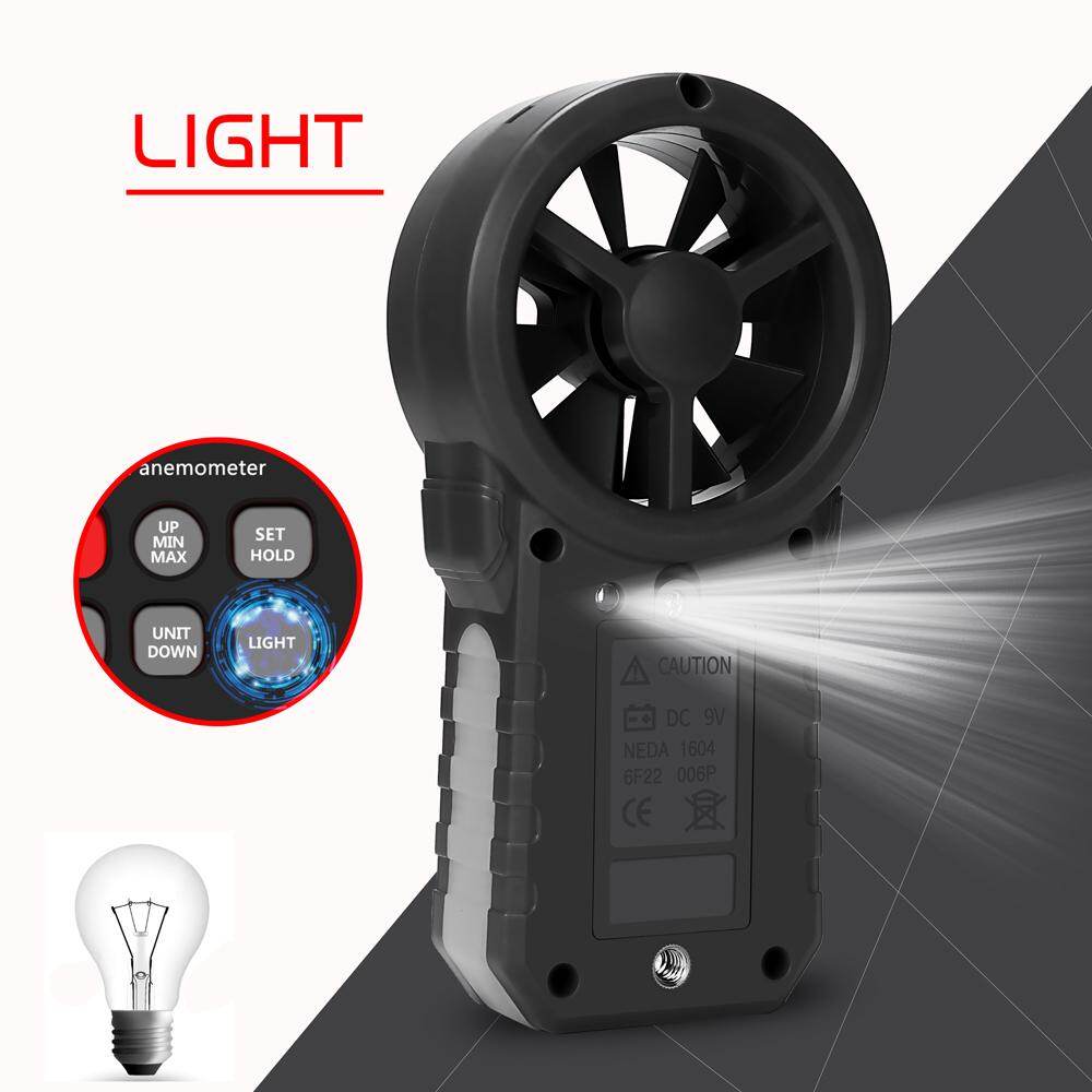 KKMOON Handheld Anemometer Portable Wind Speed Meter CFM Meter Wind Gauge with LCD Backlight for Weather Data Collection Outdoors Sailing Surfing Fishing