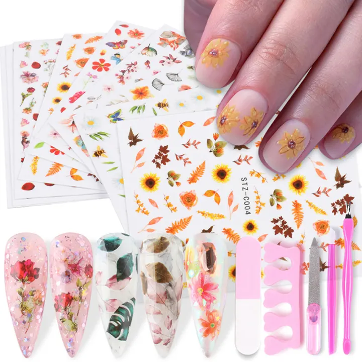 flower nail decals