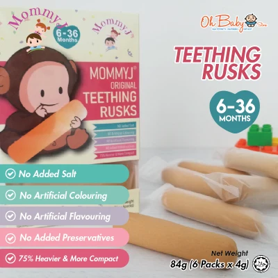 MommyJ Baby Original Teething Rusks 84g (14g x 6packs) - Oh Baby Store