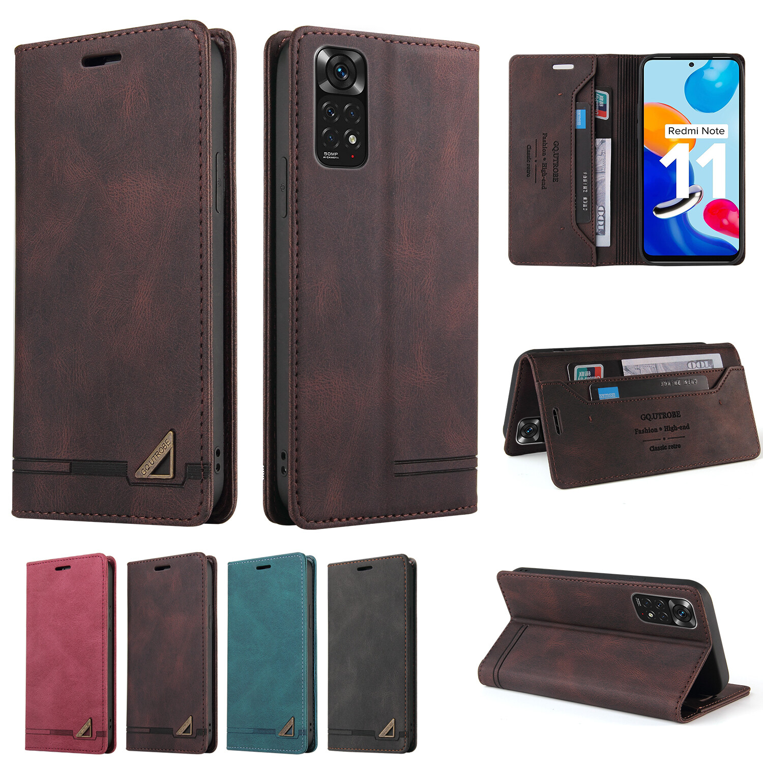 For Xiaomi Redmi Note 12 Pro Plus Note 11S Note 12 pro Plus Xiaomi 13 pro Case Leather Bag Protective Cover Flip Case Magne Card Slots Book Wallet Cover