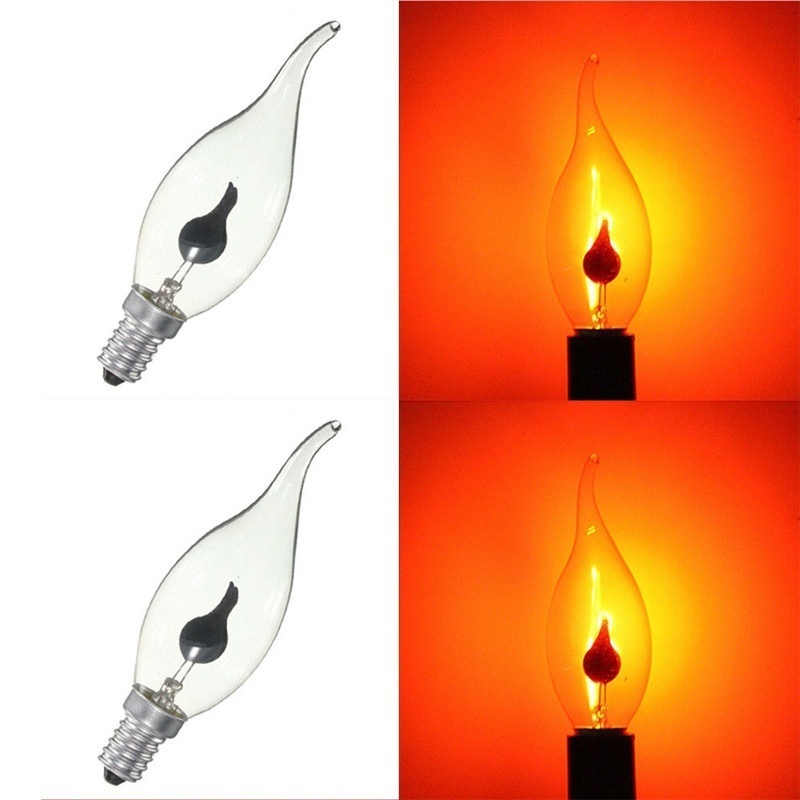 [Pandhy's] E27 E14 nến ngọn lửa Retro bóng đèn sợi đốt Edison Bóng đèn Đèn chùm màu Đỏ 220V