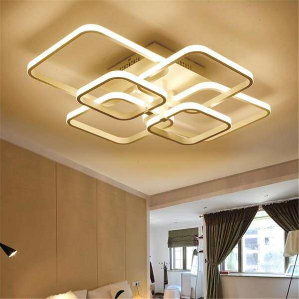 Hình chữ nhật Acrylic Nhôm Hiện Đại Led âm cho phòng khách phòng ngủ #6 Đầu