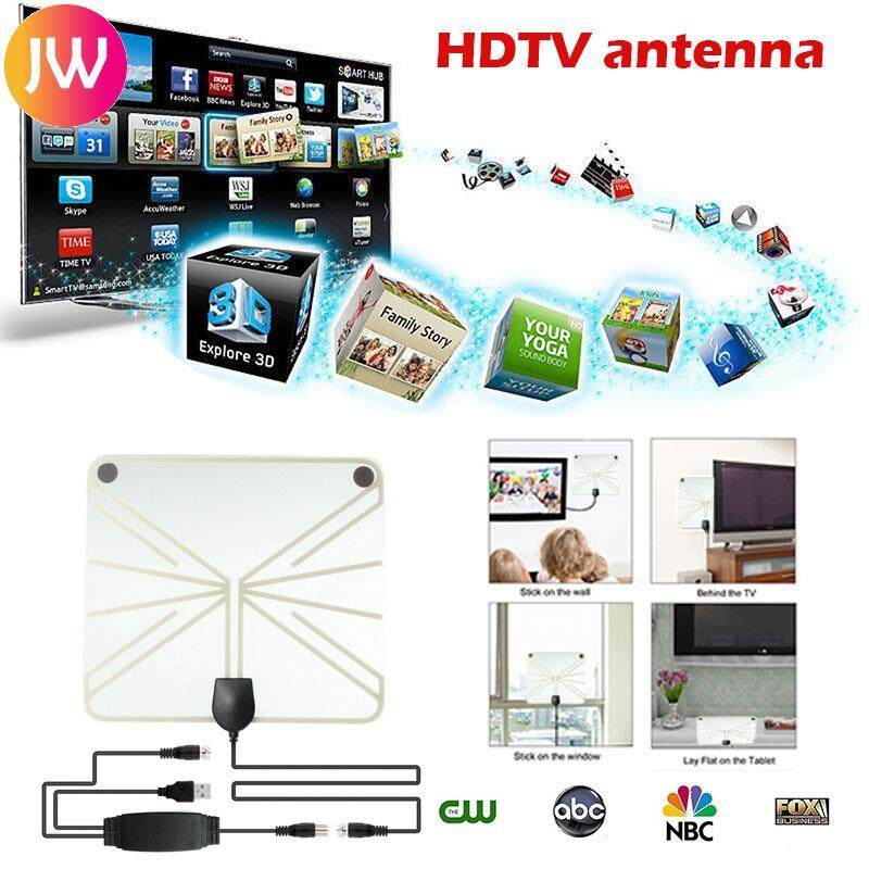 Jinwen Receiver Panjang Def Tinggi 25 DBi Sinyal Antena 50 Mil Jangkauan Digital 4 K TV HDTV Antena 50 Mil rentang Digital TV HDTV Antena Kebisingan Rendah
