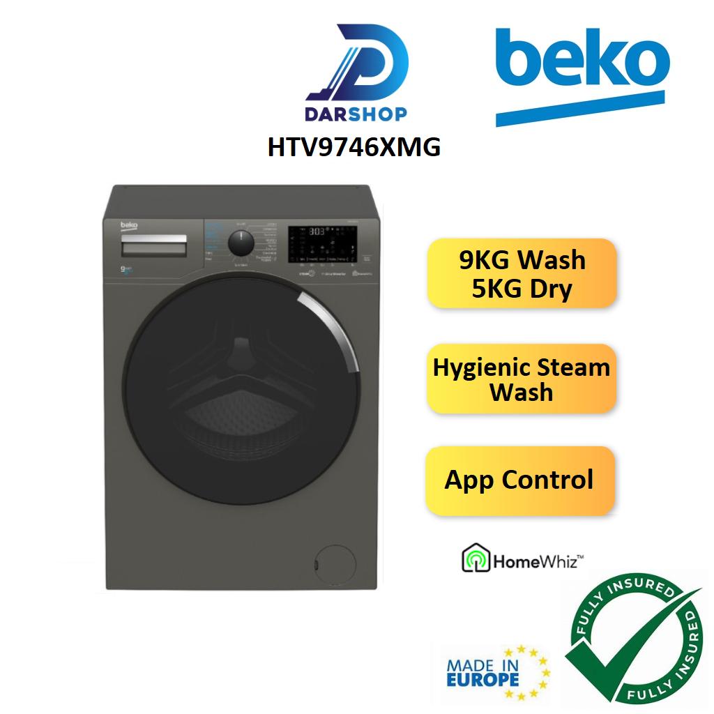 Beko Washer Dryer 2 in 1 Washing Machine Front Load Combo Mesin Basuh ...