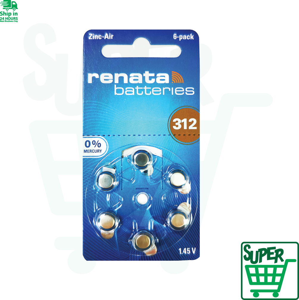 Oticon / Renata Hearing Aid Batteries 10/13/312/675 6 Pieces Lazada
