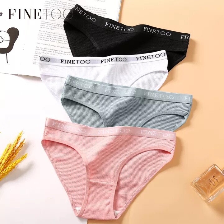 FINETOO Letter Belt Panties Perspective Women Panties Female Underpants Solid Color Pantys Intimates Lingerie