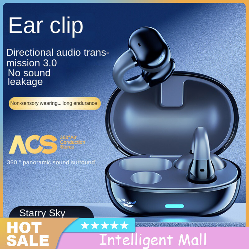 Bone Conduction Bluetooth-compatible 5.3 Headphones Wireless Ear Clip Sports Earphones With Noise Reduction Mic