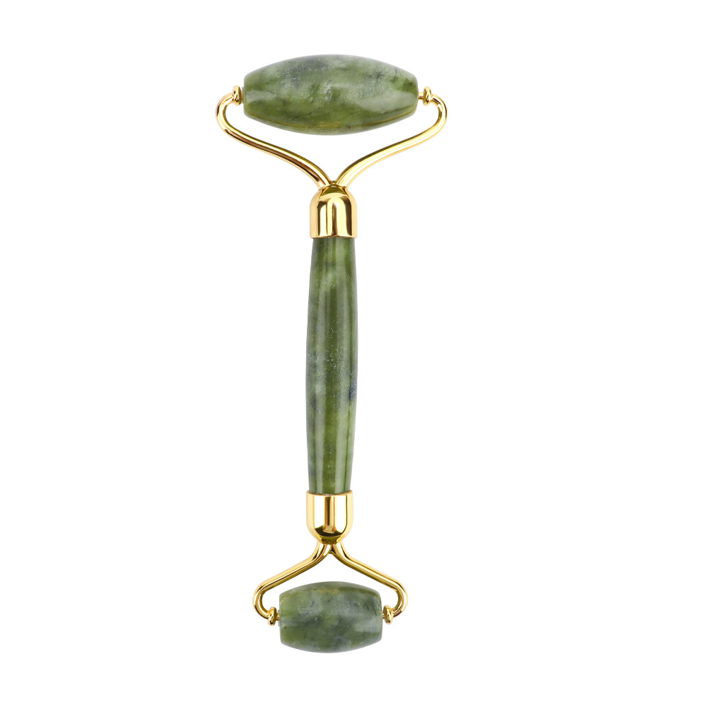 【Ready Stock】 Natural Xiuyu Facial Massage Roller Gua Sha Scraping Board Set Double Heads Jade Stone Face Lift Body Slim Neck Thin Lift Massage Tool