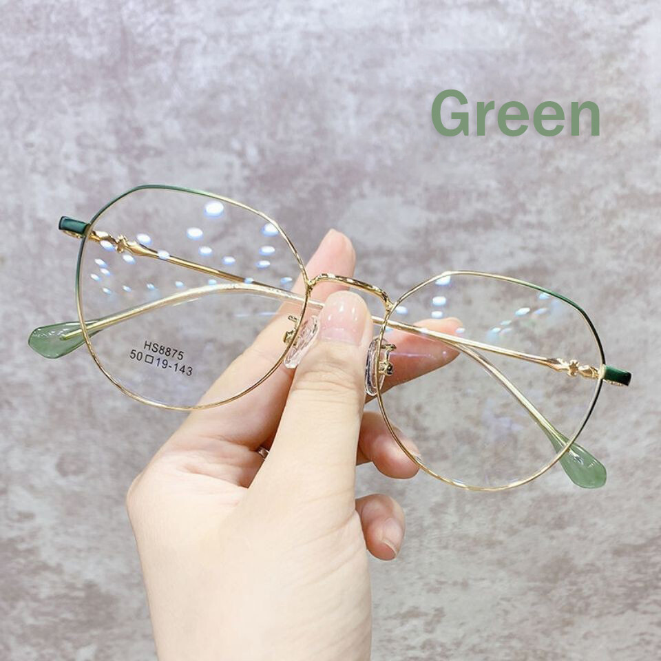 Myopia Eyeglasses Oval Metal Frame Anti Blue Glasses For Women Men Myopia Glasses