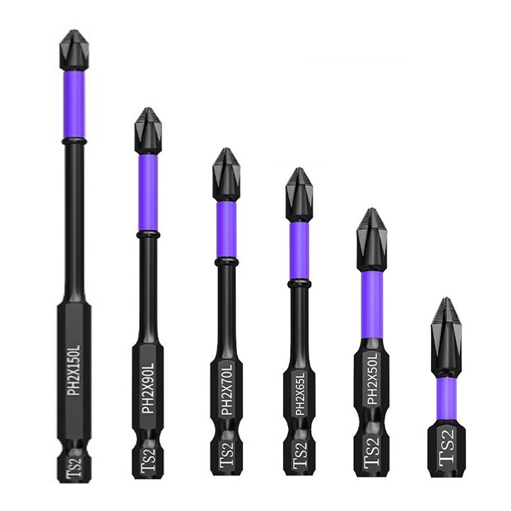 Toolstar PH2 Cross Screwdriver Non-slip Magnetic Batch Head 62HRC Hardness Impact Drill Bit