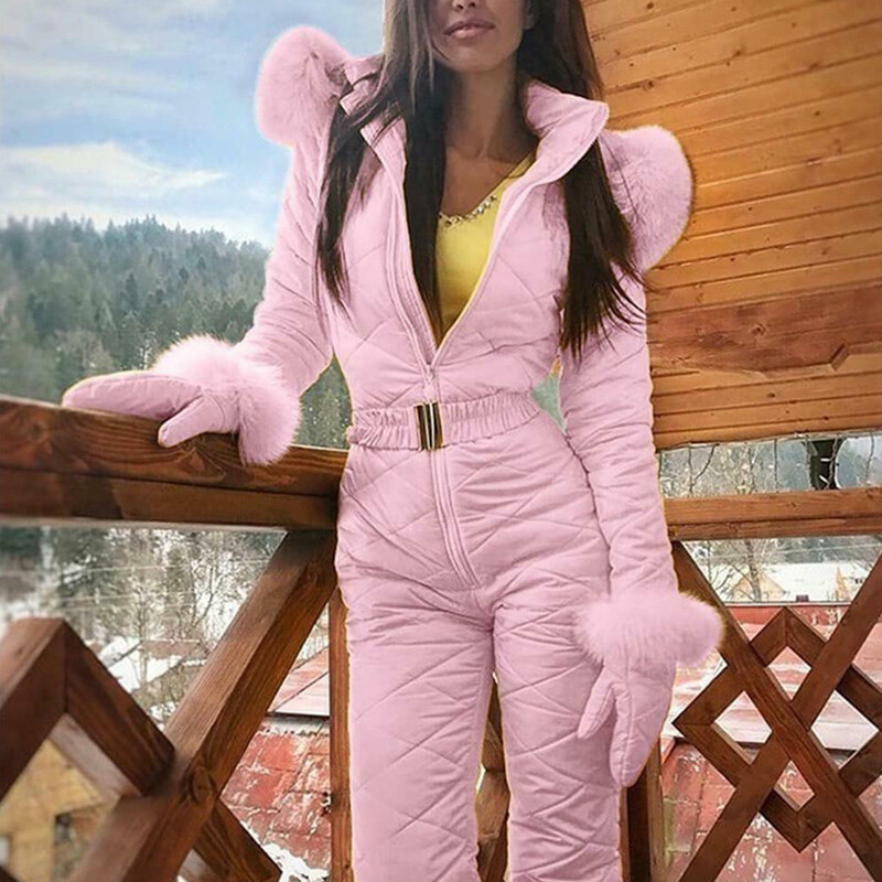 pink snowsuit