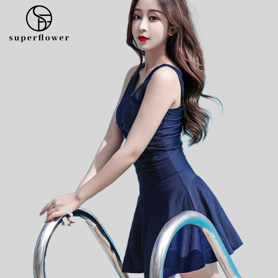 SUPERFLOWER Swimwear Women's One Piece Suit Bathing Swimsuits Bodysuit Push Up Beachwear Beach Dress_voghion.com