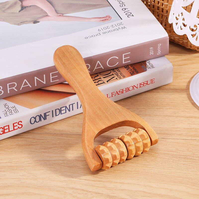 Roller Massager Wooden Foot Face Shoulder Neck Hand Push Roller Massager Body Soothing Neck Massage Tool Body Massage Tool
