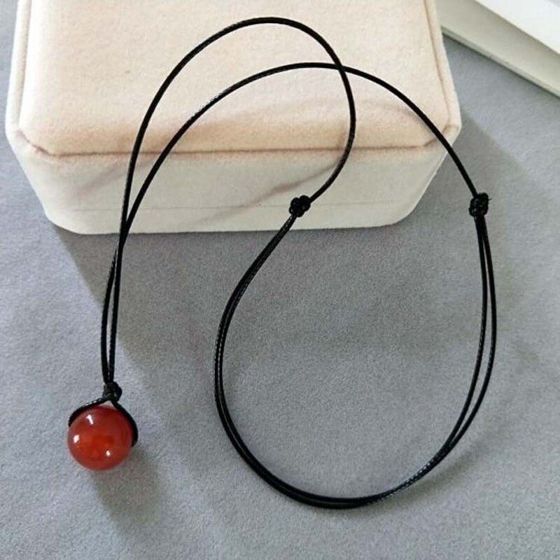 Red Black Agate Couples Necklace Pendant Lucky Happiness Fashion Beads  Men And Women Students Best Friend Gift