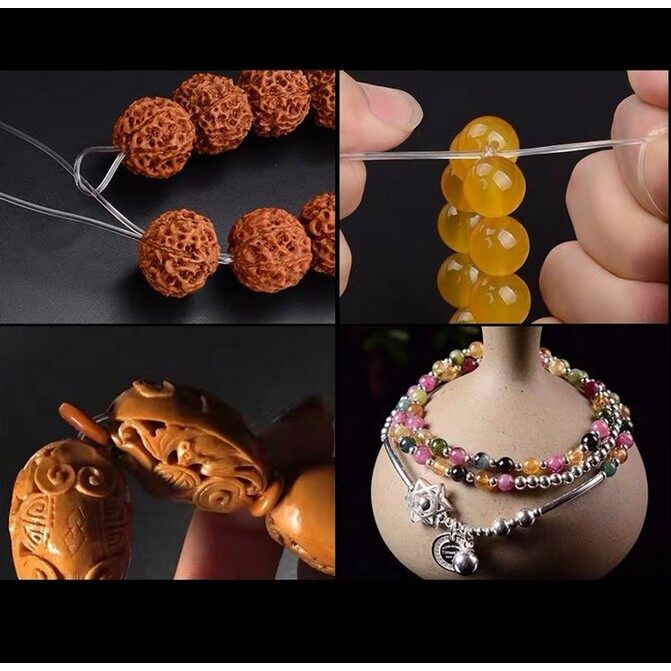 5 Cuộn Chỉ Nylon Đàn Hồi Chỉ Pha Lê Đàn Hồi Trong Suốt Đính Cườm Chỉ Vòng Tay Làm Hạt Vòng Tay Tự Làm Thủ Công