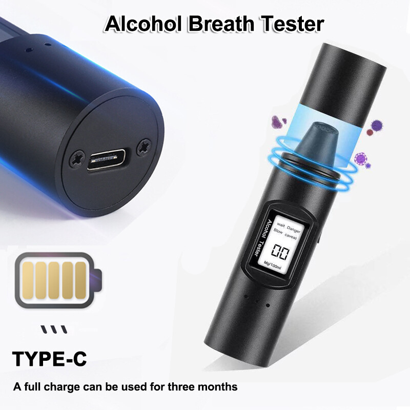 Pocket Alcohol Breath Tester Type-C Charging Breathalyzer Alcohol Detector