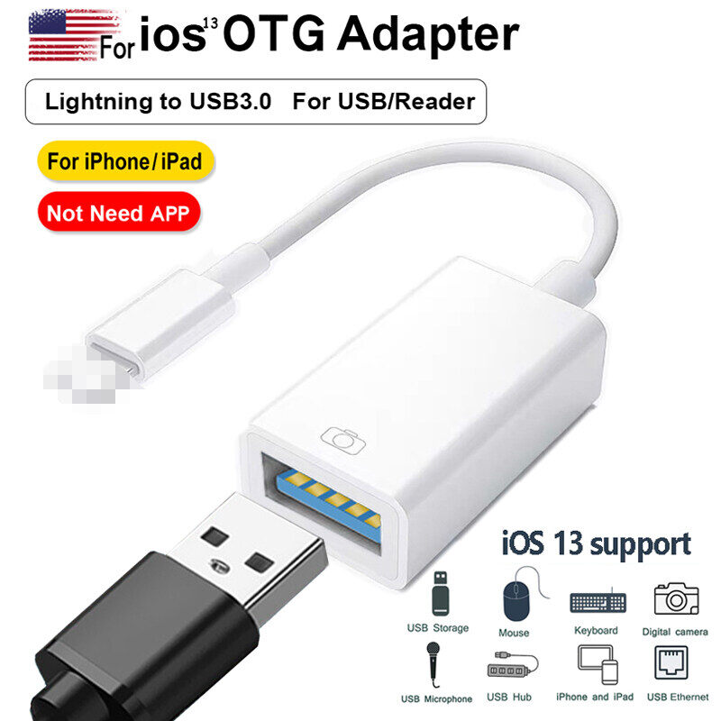 Bộ chuyển đổi USB OTG cho iPhone iPad ios13, bộ chuyển đổi Lightning sang USB 3.0, truyền dữ liệu vào/ra U-disk bàn phím chuột, bộ chuyển đổi Piano Midi Bộ chuyển đổi Lightning sang máy ảnh 2 trong 1 3 trong 1