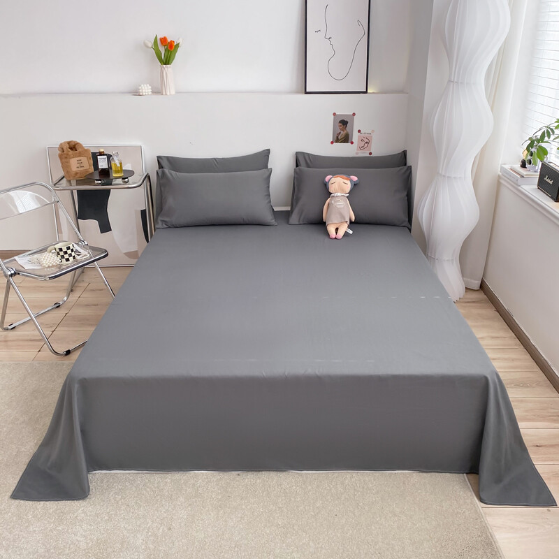 1pc 100% Cotton Soild Color Flat Sheet For Children Adults Single Double Bed Flat Bedsheets