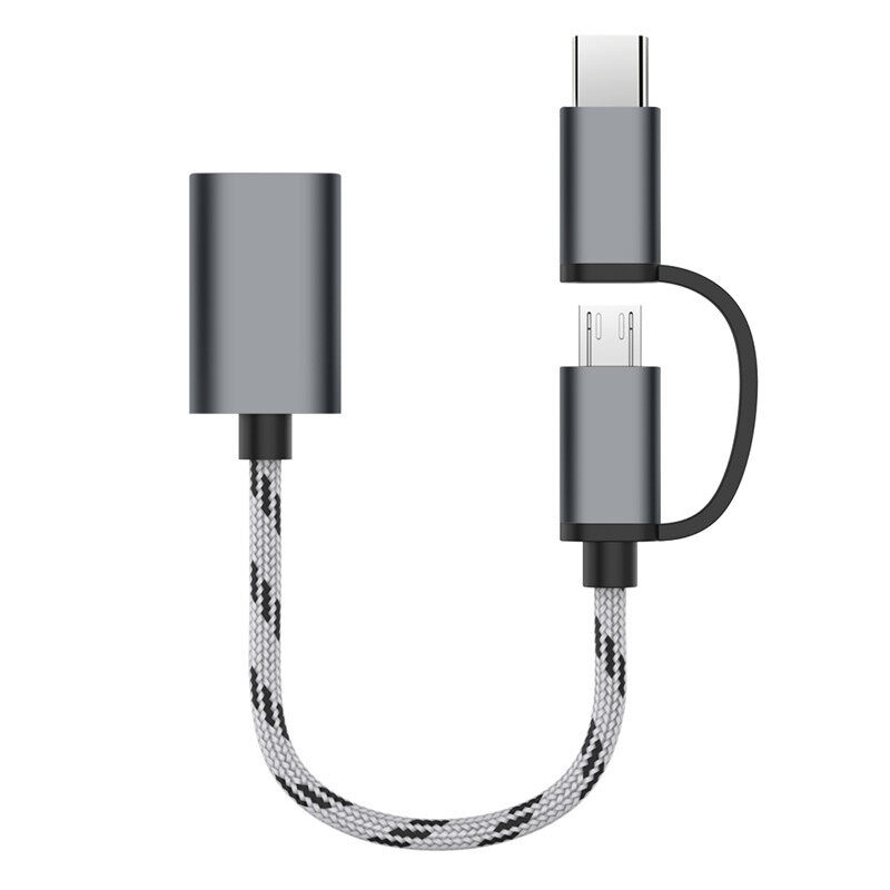 2 trong 1 Micro loại USB C để bộ chuyển đổi USB Micro chuyển USB sang USB 3.0 giao diện OTG USB Bộ chuyển đổi cáp đồng bộ dữ liệu truyền micro loại USB C chuyển đổi ngày Cáp otg转接线