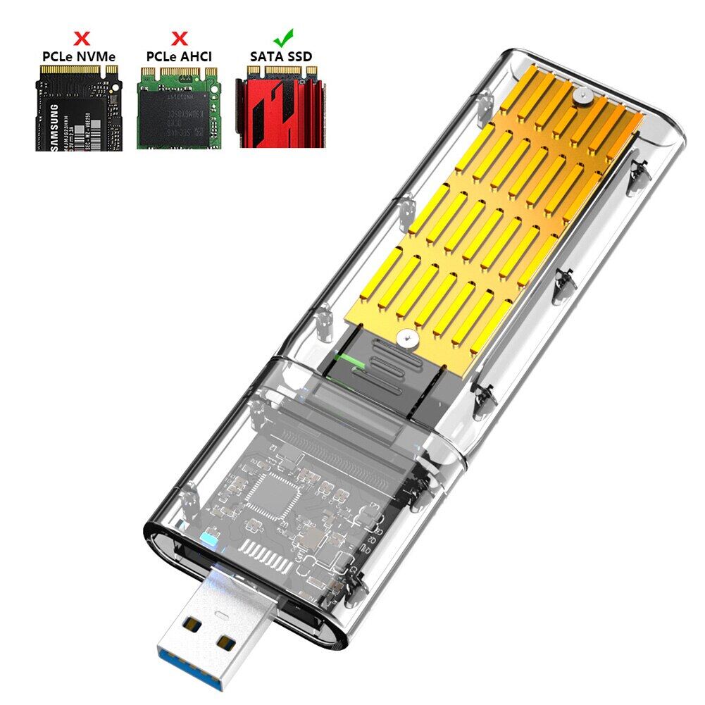 M.2 Hard Drive Enclosure High Speed USB3.0 Gen1 5Gbps Mobile Hard Disk Case For B Key M.2 SSD Enclosure