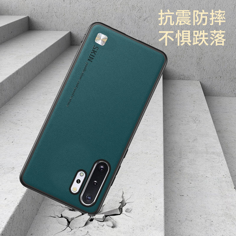 For Samsung Galaxy Note 10 / Galaxy Note 10Plus Case Plain Skin Leather Cover Samsung Note10 Note 10+ Note 10Pro Soft Bumper Shockproof Coque