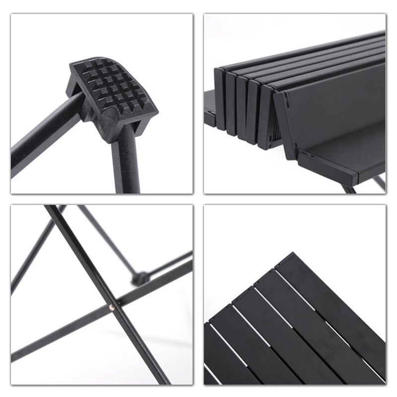 LIZARD 🏕️Folding table Portable aluminum alloy all-black folding table Portable foldable camping table BBQ table