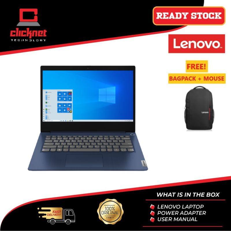 LENOVO IDEAPAD 3 14ADA05 81W000(RWMJ) (ATHLON 3150U, 4GB RAM, 256GB SSD, 14.0 HD, BLUE-W10) Malaysia
