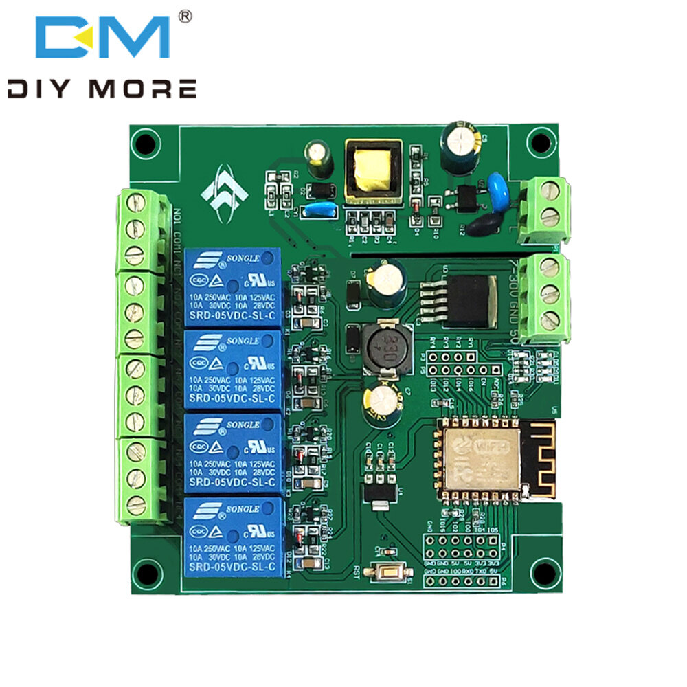 Diymore esp8266 wifi single/four way relay module esp-12f development board dc5-80v ac/dc