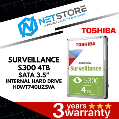 TOSHIBA SURVEILLANCE S300 4TB SATA 3.5" 5400RPM HHD HARD DRIVE - HDWT740UZSVA