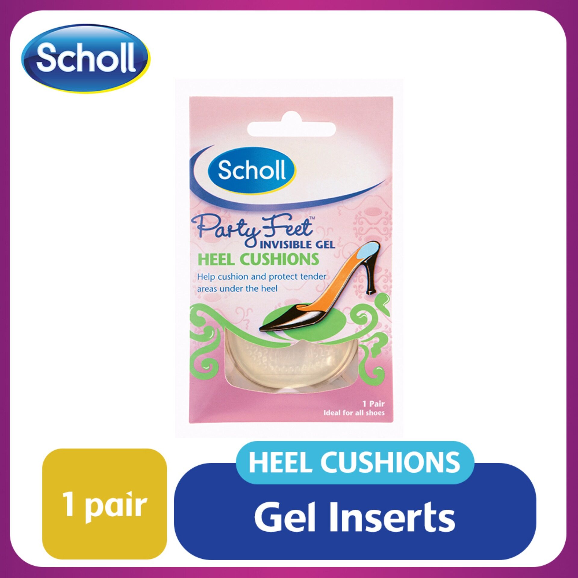 scholl party feet invisible gel heel shields
