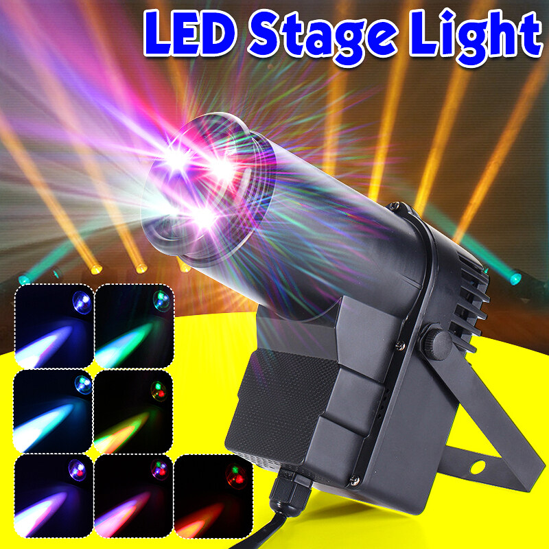 【Hàng Mới Về Đèn sân khấu LED RGBW 30W Đèn chiếu kích hoạt bằng âm thanh/tự hành/DMX512 Đèn chiếu 6ch AC100-240V nhà đám cưới sinh nhật karaoke karaoke tiệc Disco DJ