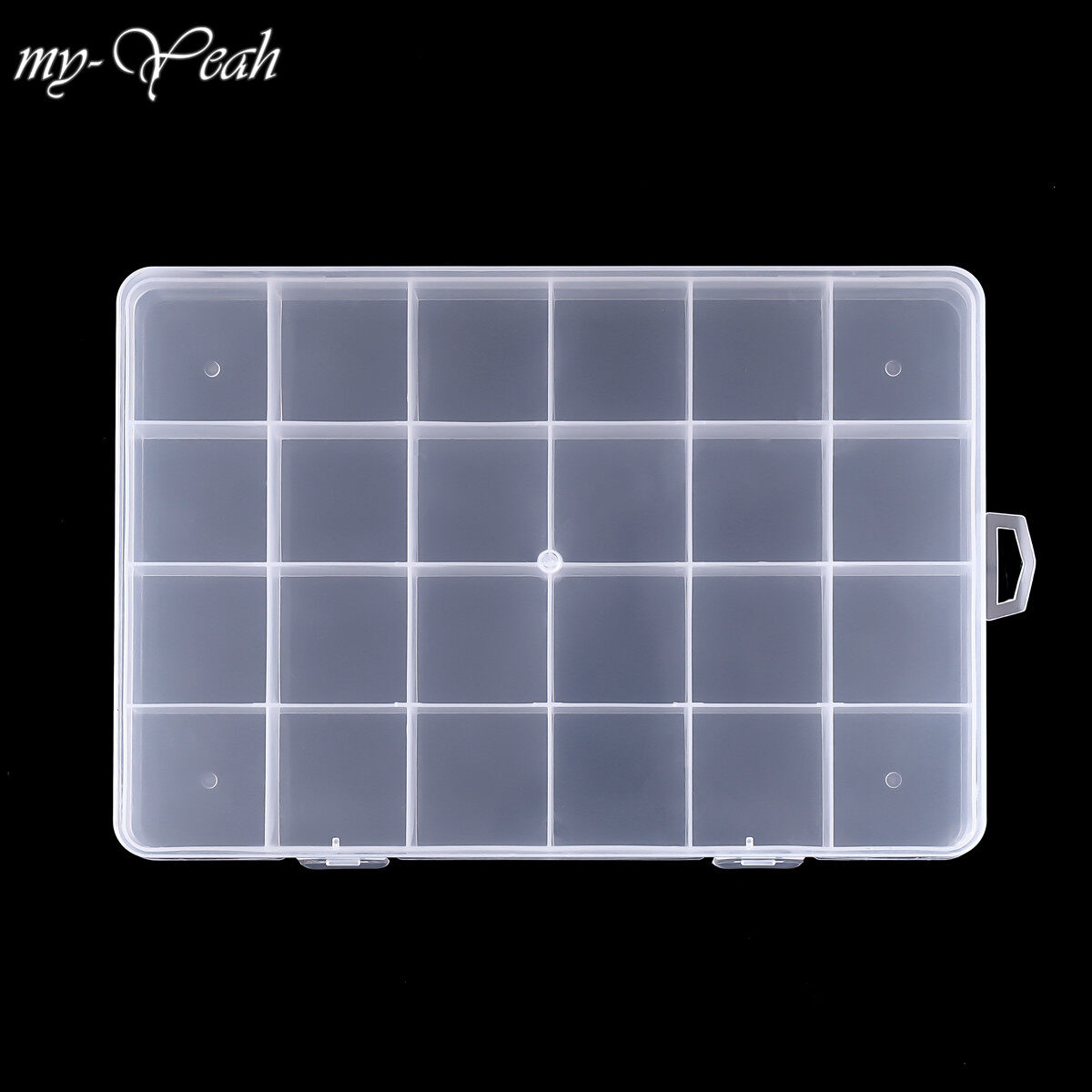 myyeah 6/24 Ô Hộp Nhựa Rỗng , Hộp Đựng Đinh Cố Định Hình Tròn Hình Chữ Nhật Rhinestone Đá Quý Dụng Cụ Hộp Đựng Trang Trí Hạt Trang Sức Pha Lê