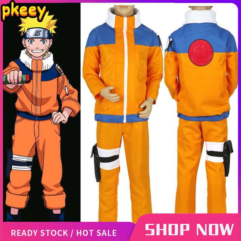 Anime Naruto Shippuden Costumes Uzumaki Naruto Uniform NARUTO Child Kids Boy Stage Party Clothing Cosplay Halloween Costumes