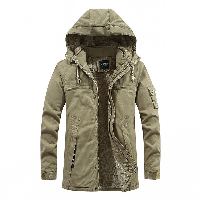 XueChur 2023 Winter Warm Parkas Jacket Men 100% Cotton Thick Fashion Casual Men Parkas Coat Military Windproof Hooded Jackets Men