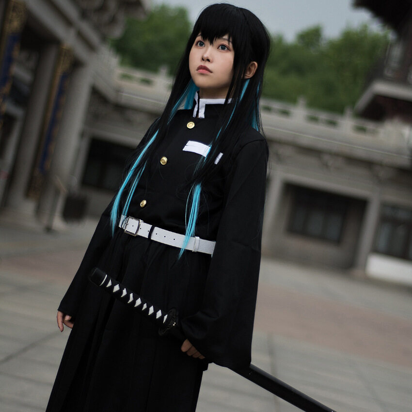 Anime Demon Slayer Kimetsu No Yaiba Cosplay Costume For Adult Kids Tokitou Muichirou Kimono Set Ghos